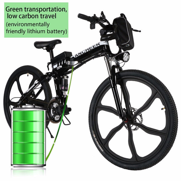 new  26'' 27Speed Folding Electric Disc brake Mountain Bike with Lithium-Ion Battery Anti-shock MTB Disc Brakes Electric Bicycle