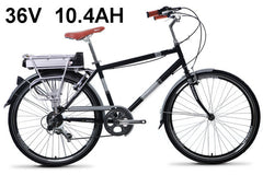 26" 6 Speed 250W 36V10.4AH Lithium Battery Retro Electric Bike for Men, Electric Bicycle, E bike with Reflective Rims
