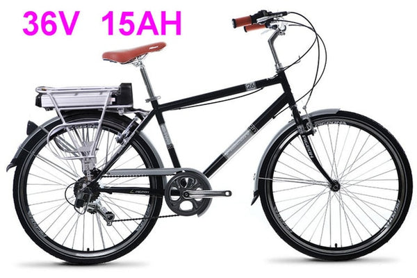 26" 6 Speed 250W 36V10.4AH Lithium Battery Retro Electric Bike for Men, Electric Bicycle, E bike with Reflective Rims