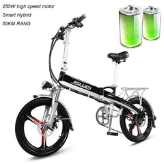 20 inch folding electric bike boost 48V lithium battery rang 50km max speed 30km bottle mini adult scooter speed change samrt