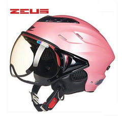 ZEUS Half Helmet,Electric Bicycle Helmet,Summer Motorcycle Helmet,Vintage Sctoor Half helmet with Anti UV lens
