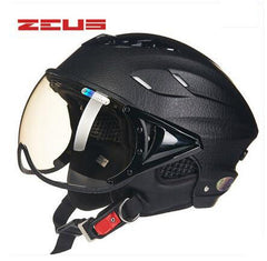 ZEUS Half Helmet,Electric Bicycle Helmet,Summer Motorcycle Helmet,Vintage Sctoor Half helmet with Anti UV lens