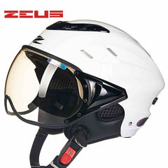 ZEUS Half Helmet,Electric Bicycle Helmet,Summer Motorcycle Helmet,Vintage Sctoor Half helmet with Anti UV lens