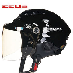 ZEUS Half Helmet,Electric Bicycle Helmet,Summer Motorcycle Helmet,Vintage Sctoor Half helmet with Anti UV lens