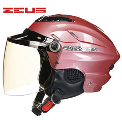 ZEUS Half Helmet,Electric Bicycle Helmet,Summer Motorcycle Helmet,Vintage Sctoor Half helmet with Anti UV lens
