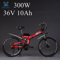SMLRO 24" 36/48V 300/500W Folding Electric Bicycle, Electric Mountain Bike, High-carbon Steel MTB E Bike