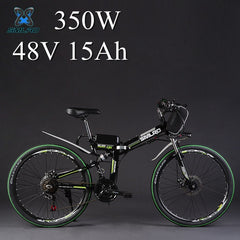 SMLRO 24" 36/48V 300/500W Folding Electric Bicycle, Electric Mountain Bike, High-carbon Steel MTB E Bike