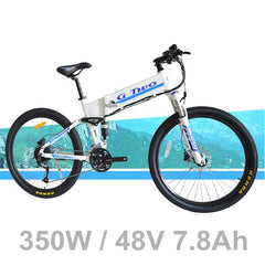 21 Speed, 26 inches, 48V/7.8AH, Hidden Lithium Battery Electric Folding Bike, Suspension, Aluminum Alloy, Mountain Bike.