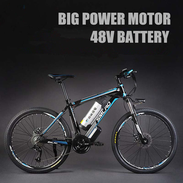 24 Inches 48V Lithium Battery 500 Watts Electric MTB E Bike, 27 Speed Electric Bicycle,adopt Oil Disc Brakes,Suspension Fork