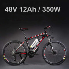 24 Inches 48V Lithium Battery 500 Watts Electric MTB E Bike, 27 Speed Electric Bicycle,adopt Oil Disc Brakes,Suspension Fork