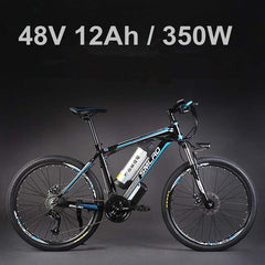 24 Inches 48V Lithium Battery 500 Watts Electric MTB E Bike, 27 Speed Electric Bicycle,adopt Oil Disc Brakes,Suspension Fork