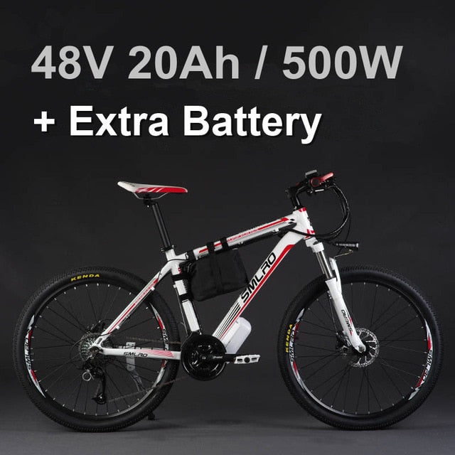 24 Inches 48V Lithium Battery 500 Watts Electric MTB E Bike, 27 Speed Electric Bicycle,adopt Oil Disc Brakes,Suspension Fork