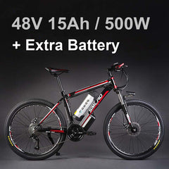 24 Inches 48V Lithium Battery 500 Watts Electric MTB E Bike, 27 Speed Electric Bicycle,adopt Oil Disc Brakes,Suspension Fork