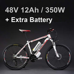 24 Inches 48V Lithium Battery 500 Watts Electric MTB E Bike, 27 Speed Electric Bicycle,adopt Oil Disc Brakes,Suspension Fork