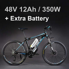 24 Inches 48V Lithium Battery 500 Watts Electric MTB E Bike, 27 Speed Electric Bicycle,adopt Oil Disc Brakes,Suspension Fork