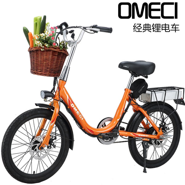 Ladies' Bike, 48V/250W, 20 inches, Classical Type, Electric Bicycle, Lithium Battery, Disc Brake, Plus Basket.