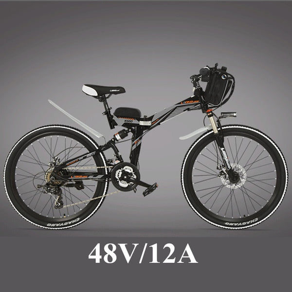 K660 Brand Lankelsisi, High-carbon Steel Frame, 21 Speeds, 26 inches, 36/48V 240W, Folding Electric Bicycle, Disc Brake, E Bike