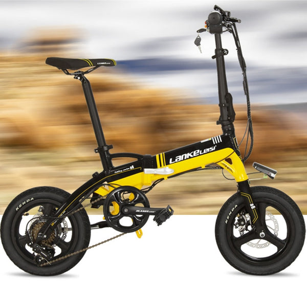 A6 Mini Folding Electric Bike, 240W, 36V/8.7A, 14 Inches, Disc Brake, Hidden Battery, Magnesium Alloy Rim, Super Quality.