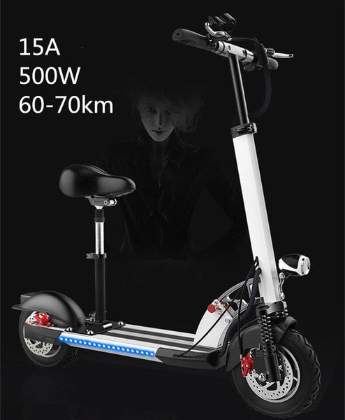 10 inch tires 48V electric scooter folding bike city two adult damping lithium battery car anti-theft device side seat belt