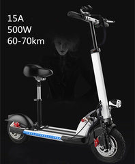 10 inch tires 48V electric scooter folding bike city two adult damping lithium battery car anti-theft device side seat belt
