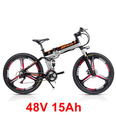 21 Speed, 26 inches, 48V/15A, 350W, Folding Electric Bicycle, Mountain Bike, Lithium Battery, Aluminum Alloy Frame, Disc Brake.