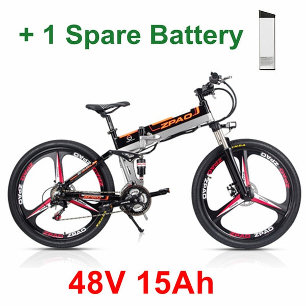 21 Speed, 26 inches, 48V/15A, 350W, Folding Electric Bicycle, Mountain Bike, Lithium Battery, Aluminum Alloy Frame, Disc Brake.