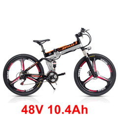 21 Speed, 26 inches, 48V/15A, 350W, Folding Electric Bicycle, Mountain Bike, Lithium Battery, Aluminum Alloy Frame, Disc Brake.