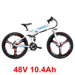 21 Speed, 26 inches, 48V/15A, 350W, Folding Electric Bicycle, Mountain Bike, Lithium Battery, Aluminum Alloy Frame, Disc Brake.