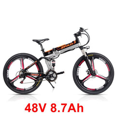 21 Speed, 26 inches, 48V/15A, 350W, Folding Electric Bicycle, Mountain Bike, Lithium Battery, Aluminum Alloy Frame, Disc Brake.