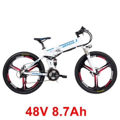 21 Speed, 26 inches, 48V/15A, 350W, Folding Electric Bicycle, Mountain Bike, Lithium Battery, Aluminum Alloy Frame, Disc Brake.