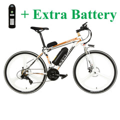26 Inch 5 Grade Assist 48V 10Ah Strong Battery Electric Mountain Bike,with 3.5 Inches Big Bicycle Computer, 7 Speed