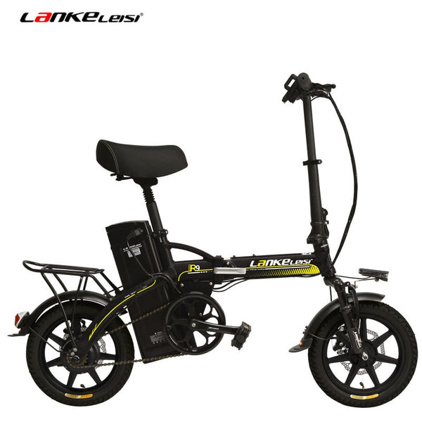 48V 23.4Ah Powerful Electric Bike, 5 Grade Assist, 14 Inches Folding EBike, Integrated  Wheel, Both Disc Brake, Suspension Fork