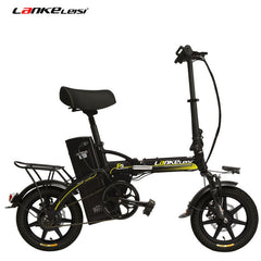 48V 23.4Ah Powerful Electric Bike, 5 Grade Assist, 14 Inches Folding EBike, Integrated  Wheel, Both Disc Brake, Suspension Fork