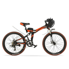 K660D 26/24 inches Big Power 500/240W High-carbon Steel Frame Folding Electric Bicycle , 21 Speeds, 36/48V, Disc Brake, E Bike.