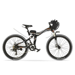 K660D 26/24 inches Big Power 500/240W High-carbon Steel Frame Folding Electric Bicycle , 21 Speeds, 36/48V, Disc Brake, E Bike.