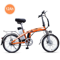 Quick Folding Electric Bike Electric Bicycle, 20 inch 48V/250W Big Lithium Battery Folding Bike With 2 Seats e Bike