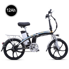Quick Folding Electric Bike Electric Bicycle, 20 inch 48V/250W Big Lithium Battery Folding Bike With 2 Seats e Bike