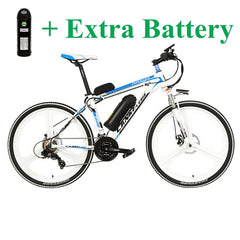26 Inch 5 Grade Assist 48V 10Ah Strong Battery Electric Mountain Bike,with 3.5 Inches Big Bicycle Computer, 7 Speed