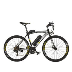 RS600 Powerflu Electric Bike, 36V 10/20Ah Battery E Bike,700C Road Bicycle, Both Disc Brake, Aluminum Alloy Frame, Mountain Bike