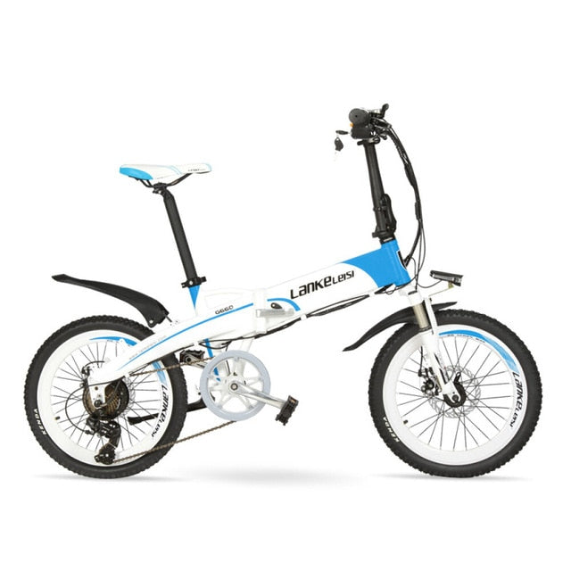 20" Folding Electric MTB, 48V 10Ah Hidden Battery E BIKE, Aluminum Alloy Frame Mountain Bike, Adopt Suspension Fork