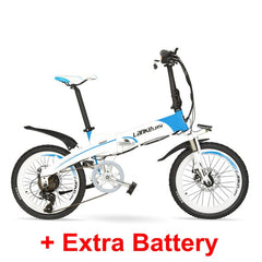 20" Folding Electric MTB, 48V 10Ah Hidden Battery E BIKE, Aluminum Alloy Frame Mountain Bike, Adopt Suspension Fork