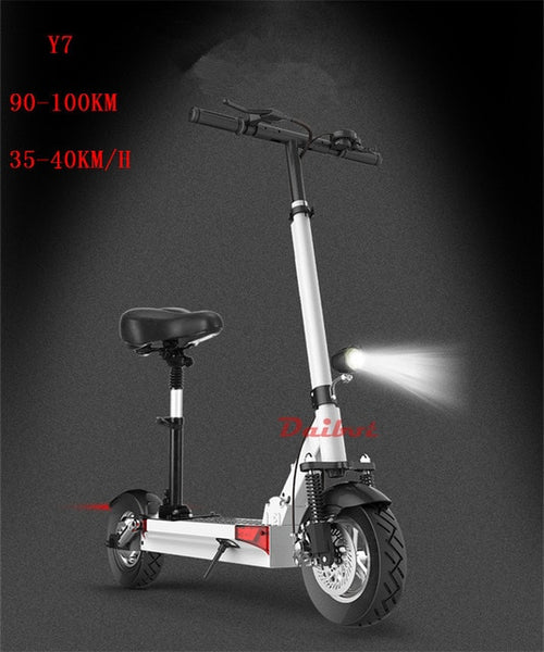 Daibot Y5S Y6 Y7 Foldable Electric Skateboard 10 Inch folding bike seated Electric Scooter with Seat Hoverboard Double Shock