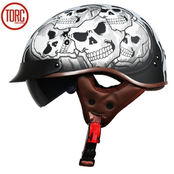 Electric Bicycle TORC T55 Vintage Half Face Motorcycle Helmet Casco Casque Moto For Harley Retro DOT Electric motorcar Helmets
