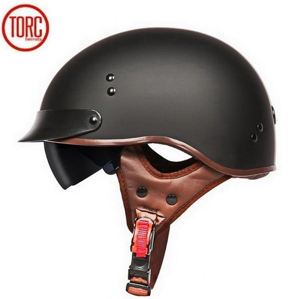 Electric Bicycle TORC T55 Vintage Half Face Motorcycle Helmet Casco Casque Moto For Harley Retro DOT Electric motorcar Helmets