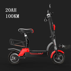 Daibot Electric Scooter Off Road Two Wheels Self Balancing Scooters 10inch 48V Portable Seat Folding Electric Bicycle Bike Adult