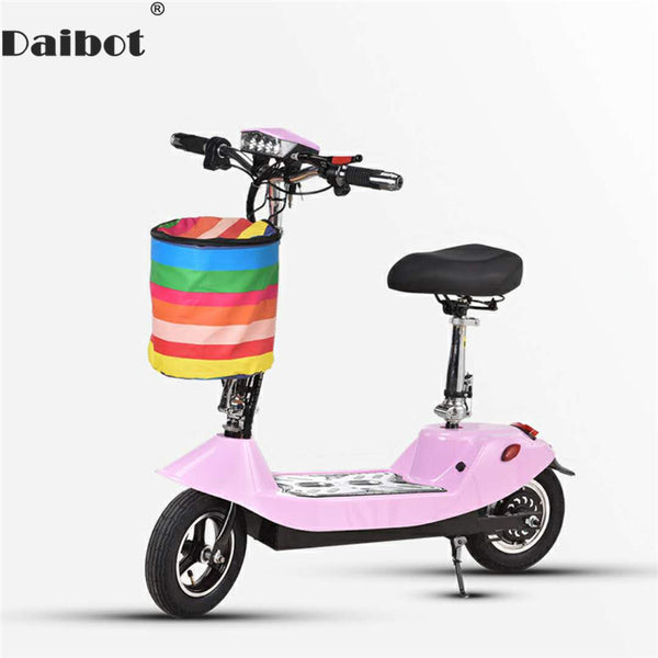 Daibot Electric Scooter 36V Two Wheel Electric Scooters 10 inch 350W Portable Pink Folding Electric Bike For Girl Women