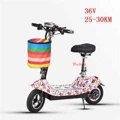 Daibot Electric Scooter 36V Two Wheel Electric Scooters 10 inch 350W Portable Pink Folding Electric Bike For Girl Women