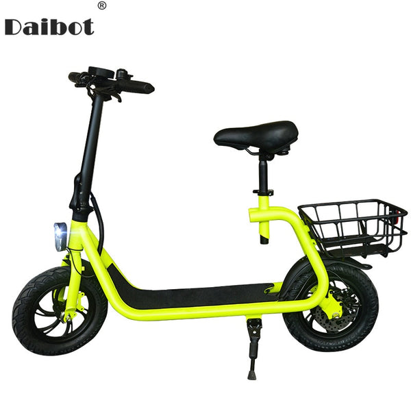 Daibot Adult Electric Scooter Car Two Wheel Electric Scooters With Child Seat 12 Inch 350W 36V Portable Electric Bike Two Seater
