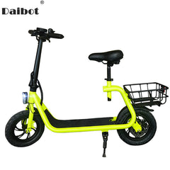 Daibot Adult Electric Scooter Car Two Wheel Electric Scooters With Child Seat 12 Inch 350W 36V Portable Electric Bike Two Seater