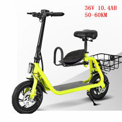Daibot Adult Electric Scooter Car Two Wheel Electric Scooters With Child Seat 12 Inch 350W 36V Portable Electric Bike Two Seater